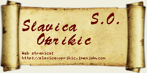 Slavica Oprikić vizit kartica